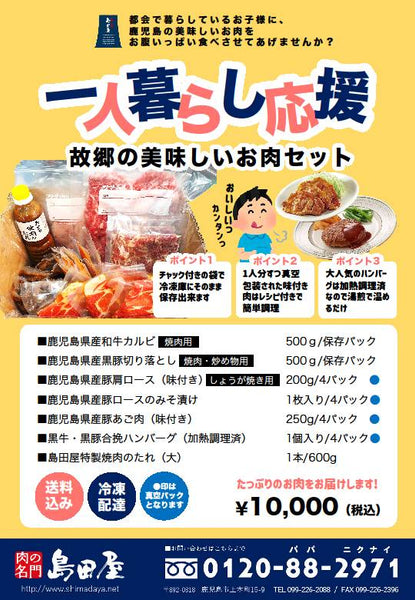 一人暮らし応援！故郷の美味しいお肉セット